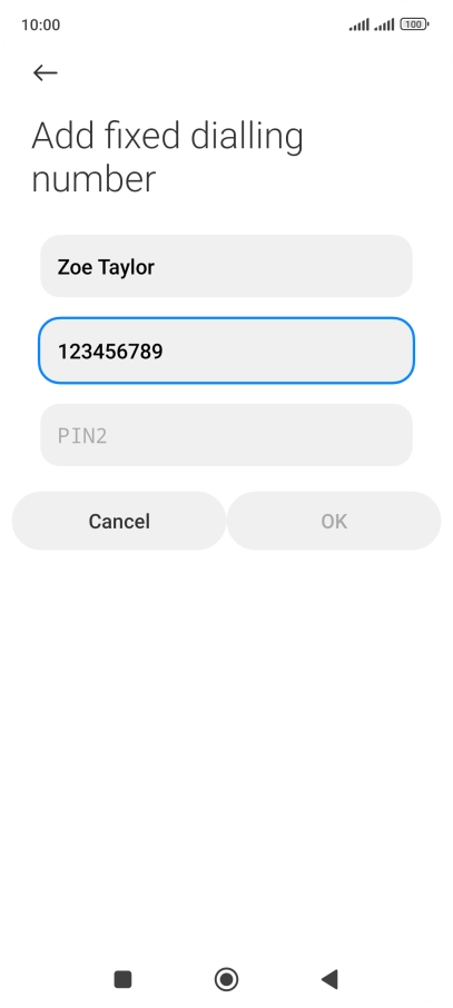 Press PIN2.