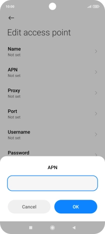Key in wap.vodafone.co.uk and press OK.