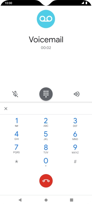 Press the end call icon.