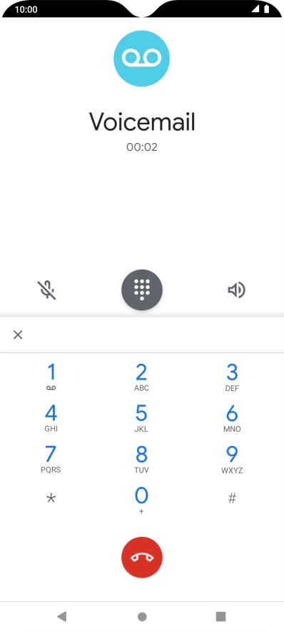 Press the end call icon.