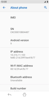 Your phone's software version is displayed below Android version.