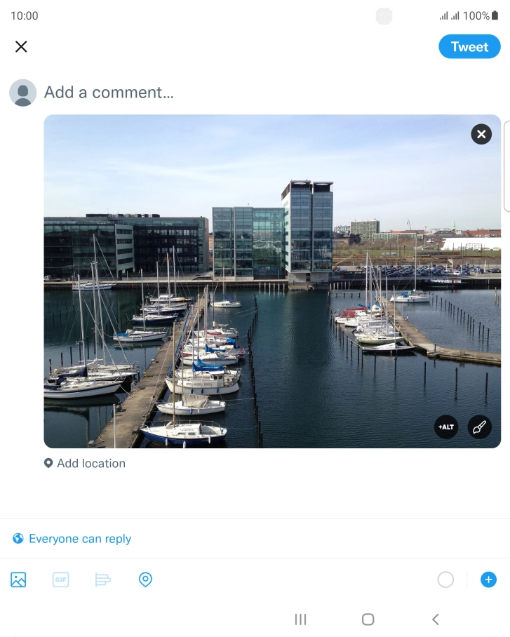 Press the text input field.