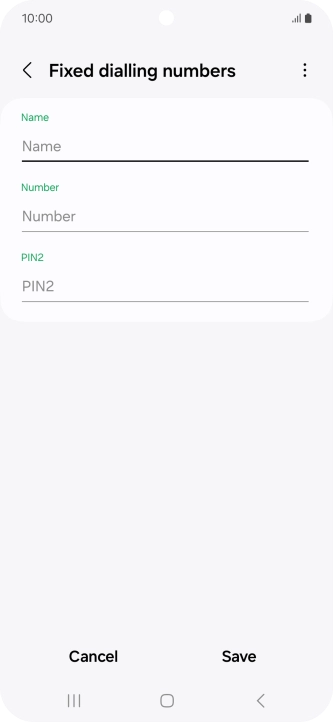 Press Name and key in the required name.
