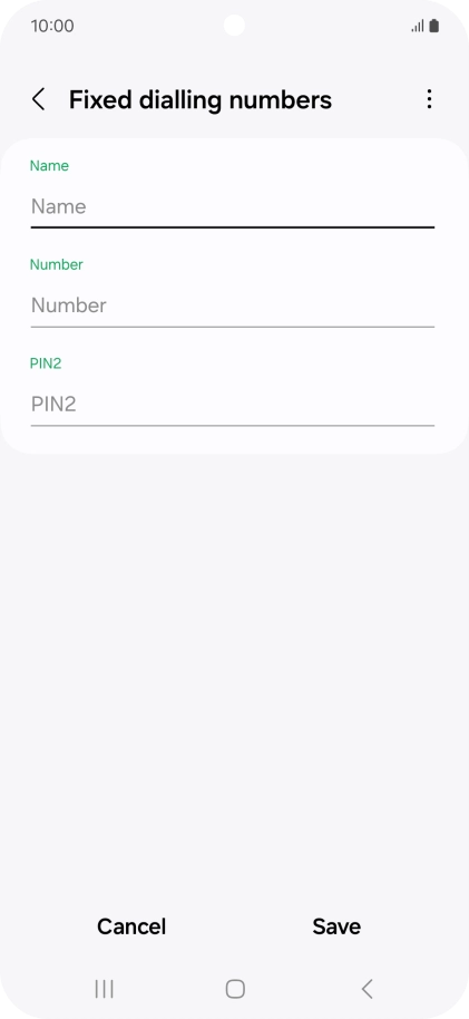 Press Name and key in the required name.