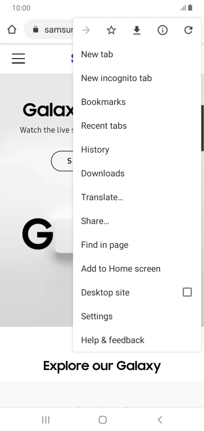 Press Settings.