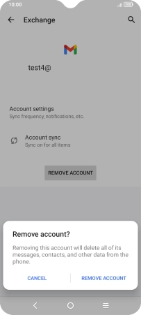 Press REMOVE ACCOUNT.