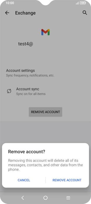 Press REMOVE ACCOUNT.