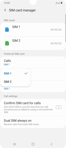 Press the required SIM.