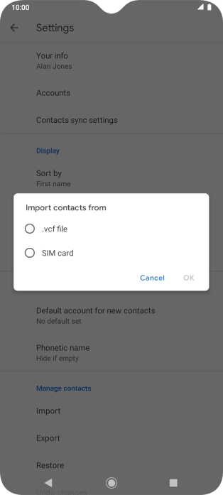 Press SIM card.