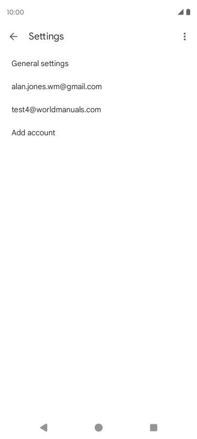 Press the required email account.
