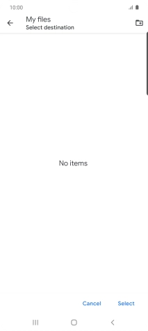 To create a new folder, press the new folder icon and follow the instructions on the screen to create a new folder.