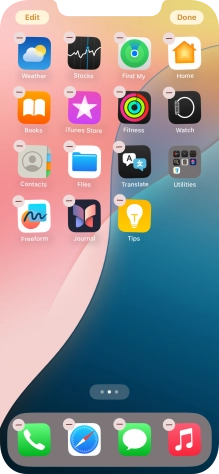 Press the home screen icon.