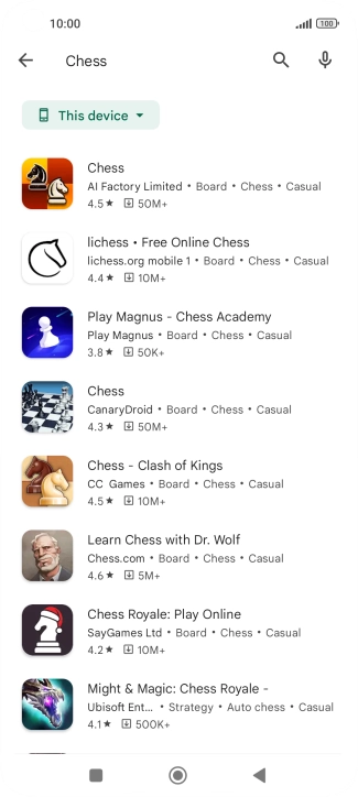 Press the required app.