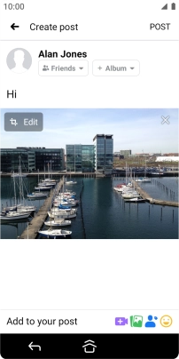 Write the required text and press POST.