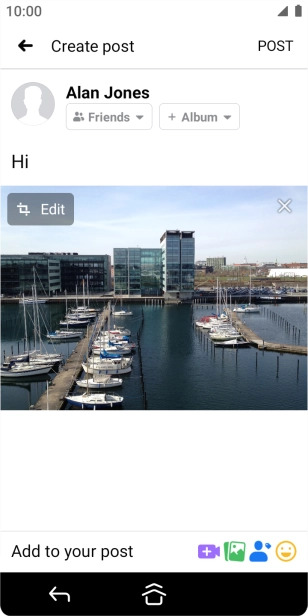 Write the required text and press POST.