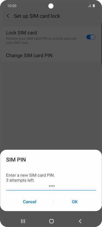 Key in a new four-digit PIN and press OK.