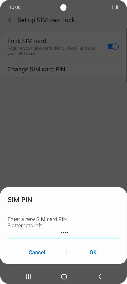 Key in a new four-digit PIN and press OK.