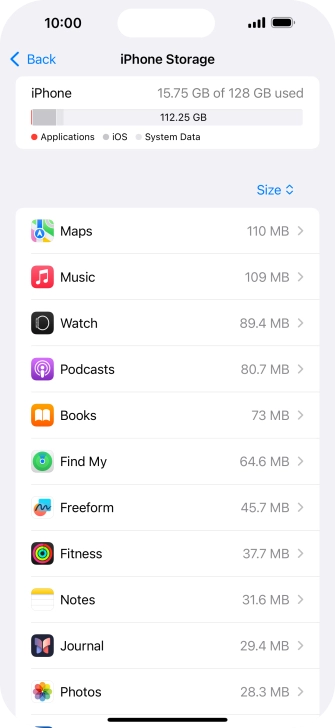 Press the required app.