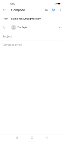 Press Subject and key in the subject for the email message.