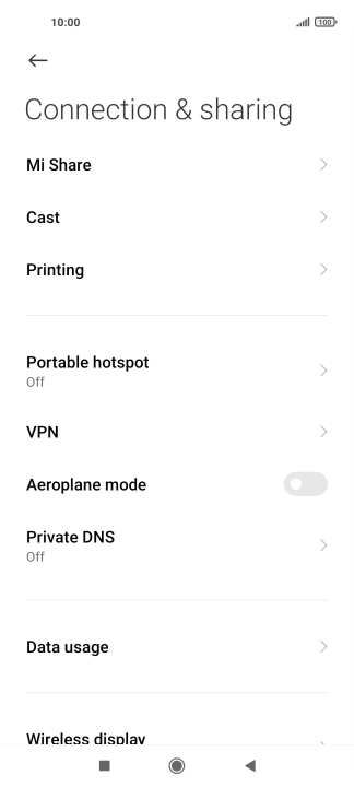 Press Portable hotspot.