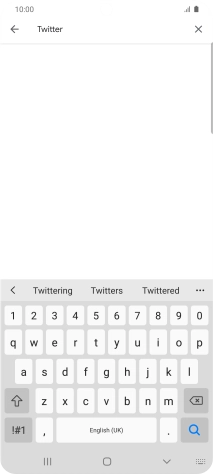 Key in Twitter and press the search icon.