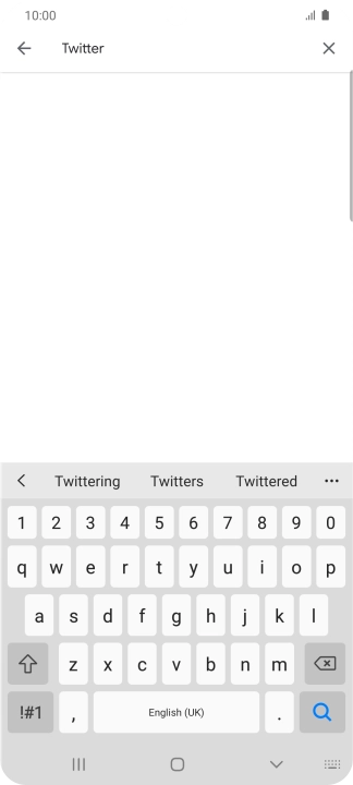 Key in Twitter and press the search icon.