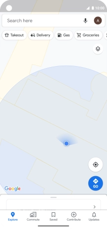 Press the search field and key in the required destination.