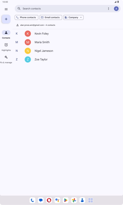 Press the new contact icon.