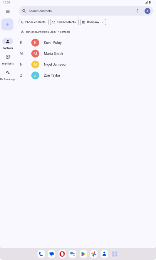 Press the new contact icon.