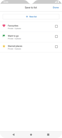 If you select New list, follow the instructions on the screen to create a new list.