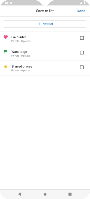 If you select New list, follow the instructions on the screen to create a new list.