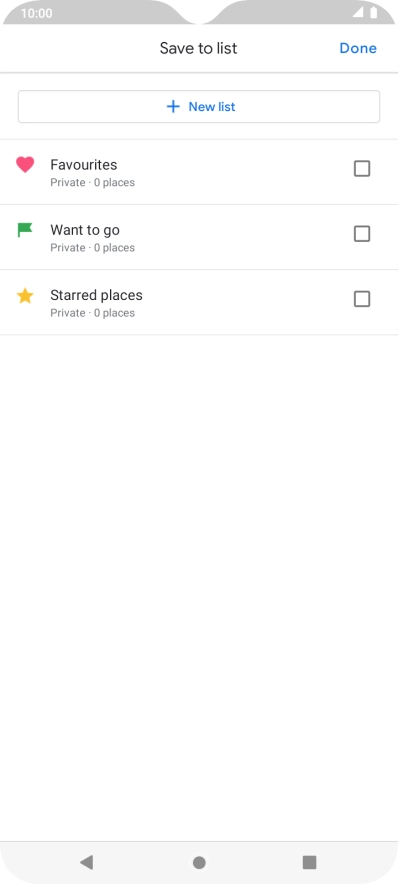 If you select New list, follow the instructions on the screen to create a new list.