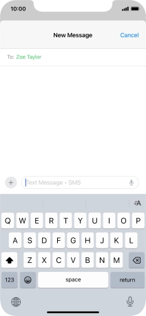Press the microphone icon and say the required text.