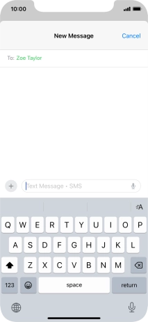 Press the microphone icon and say the required text.