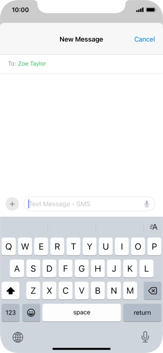 Press the microphone icon and say the required text.