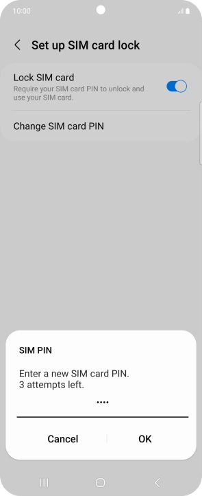 Key in a new four-digit PIN and press OK.