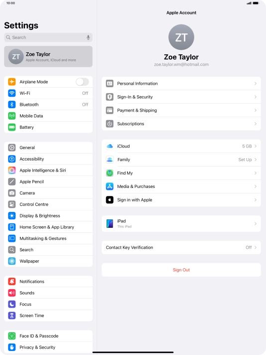 Press iCloud.