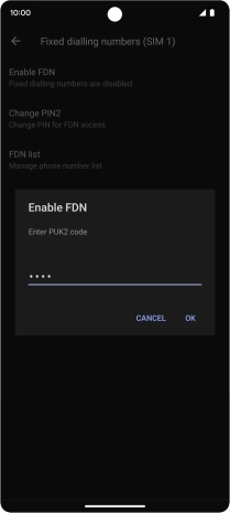 Key in your PIN2 and press OK. The default PIN2 is 1111.