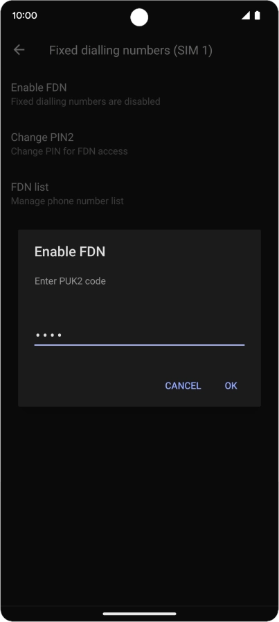 Key in your PIN2 and press OK. The default PIN2 is 1111.