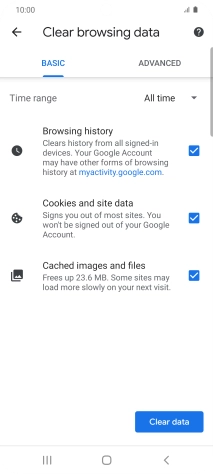 Press the fields next to the required data types.