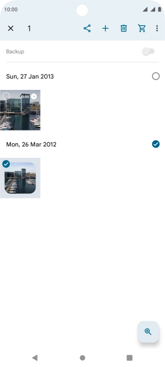 Press the required pictures or video clips.