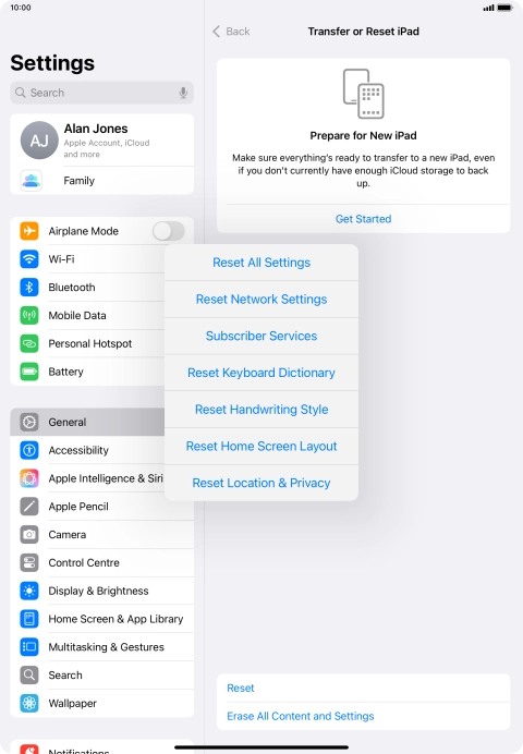 Press Reset All Settings.