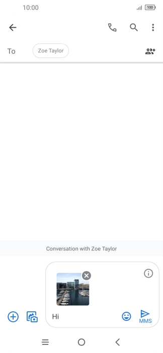 Press the send icon when you've finished your picture message.