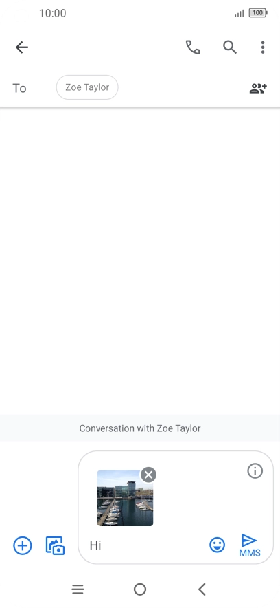 Press the send icon when you've finished your picture message.