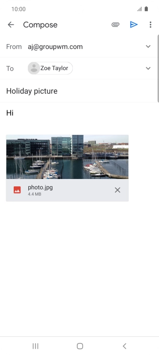 Press the send icon.