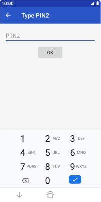 Press PIN2 and key in your PIN2. The default PIN2 is 1111.