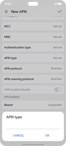Key in default and press OK.