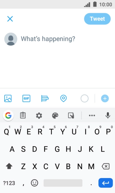 Press the text input field.
