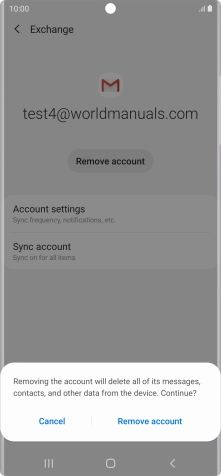Press Remove account.