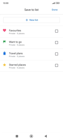 If you select New list, follow the instructions on the screen to create a new list.